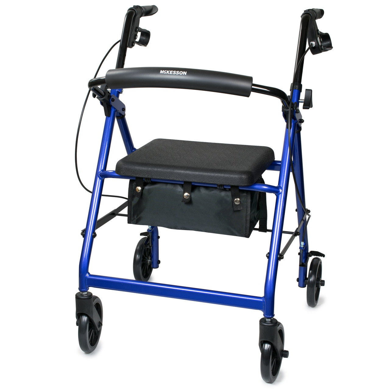 Lightweight Rolling Walker, 4 Wheels - Folding Aluminum Frame, 32 in to 37 in Handle Height