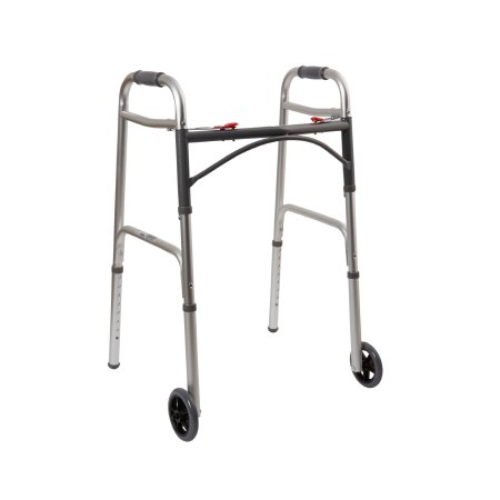 Folding Walker Adjustable Height McKesson Aluminum Frame 350 lbs. Weight Capacity 32 to 39 Inch Height