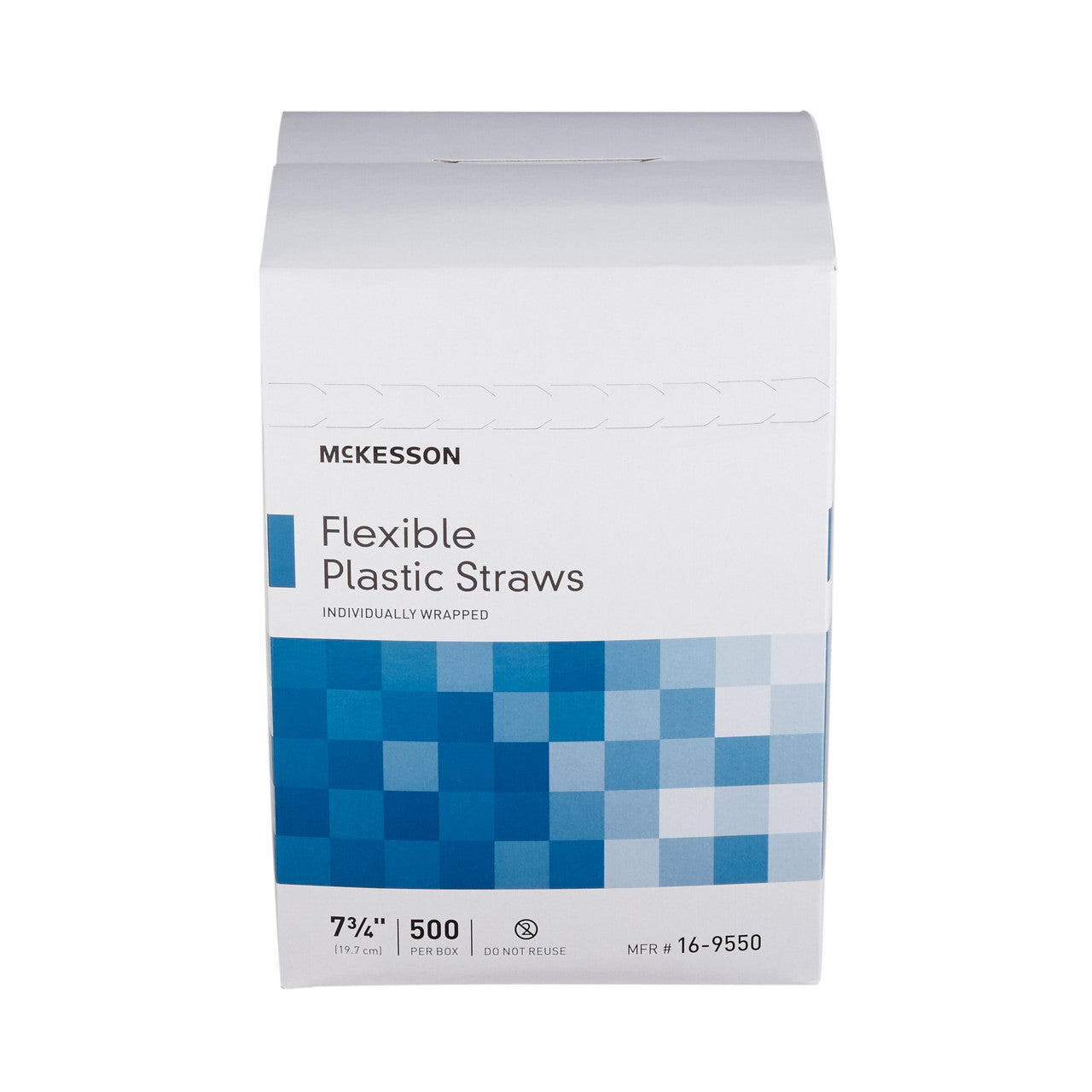 McKesson Plastic Straws, Flexible - White, 7 3/4 in